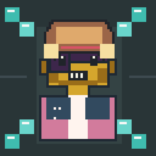 Backgrounds trait Ledger Tiles, shown on a Humble Guy